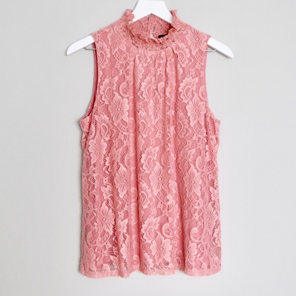 NWT Cable & Gauge Pink Lace Sleeveless Top - L